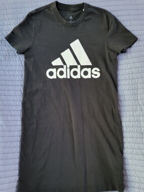 adidas Black Tee Dress with White Logo
